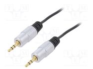 Cable; Jack 3.5mm plug,RCA plug x2; 2m; Plating: gold-plated QOLTEC