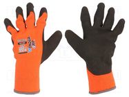 Protective gloves; Size: 10,XL; orange; acrylic,latex; Thermo WONDER GRIP