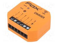 Wireless dimmer; flush mount; 85÷265VAC; IP20; FOX; 0÷45°C; 2.4GHz F&F