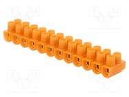 Terminal block; screw terminal; 2.5mm2; 24A; ways: 12; orange SIMET