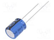 Capacitor: electrolytic; THT; 220uF; 35VDC; Ø10x12mm; Pitch: 5mm VISHAY