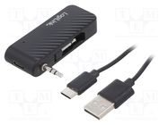 BT receiver; black; Jack 3,5mm x2,USB C; Bluetooth 5.1; 7m LOGILINK