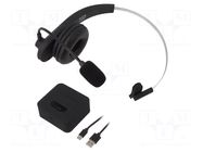 Wireless headphones with microphone; black; USB C; wireless LOGILINK