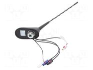 Antenna; car top,automotive; 0.3m; AM,DAB,FM,GPS; 0.25m; 12VDC MTA