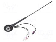 Antenna; car top,automotive; 410mm; AM,DAB,FM; 180mm; 12VDC MTA