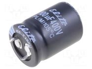 Capacitor: electrolytic; SNAP-IN; 100uF; 400VDC; Ø22x31mm; ±20% Elite