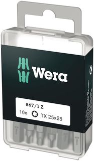 867/1 DIY TORX® bits, 10 x TX 25x25, Wera