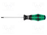 Screwdriver; hex key,spherical; HEX 4mm; Blade length: 100mm WERA