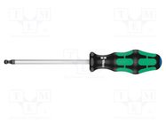 Screwdriver; hex key,spherical; HEX 6mm; Blade length: 125mm WERA