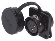 Connector: circular; socket; female; PIN: 3; IP67; SA20; 25A; 500V WEIPU