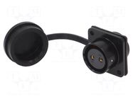 Connector: circular; socket; female; PIN: 2; IP67; SA20; 25A; 500V WEIPU