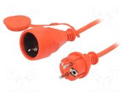 Extension lead; 3x1.5mm2; Sockets: 1; PVC; orange; 10m; 10A JONEX