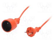 Extension lead; 2x1mm2; Sockets: 1; PVC; orange; 40m; 10A PLASTROL