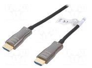 Cable; HDMI plug,both sides; 30m; black; metal DIGITUS