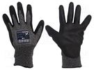 Protective gloves; Size: 9,L; grey; steel wire,HPPE,polyester WONDER GRIP
