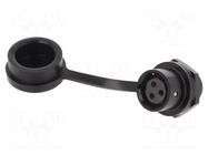 Connector: circular; socket; female; PIN: 3; IP67; SA12; 13A; 250V WEIPU