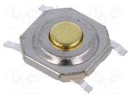 Microswitch TACT; SPST; Pos: 2; 0.05A/12VDC; SMD; none; 2.55N; 0.8mm 