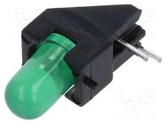 LED; in housing; 5mm; No.of diodes: 1; green; 20mA; 60°; 15÷30mcd 