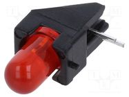 LED; in housing; 5mm; No.of diodes: 1; red; 20mA; Lens: red,diffused 