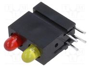 LED; in housing; 2.8mm; No.of diodes: 2; red/yellow; 2mA; 60° MENTOR