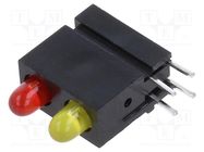 LED; in housing; 2.8mm; No.of diodes: 2; red/yellow; 2mA; 60° 