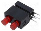 LED; in housing; red; 3mm; No.of diodes: 2; 20mA; Lens: red,diffused MENTOR
