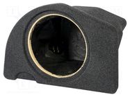 Car loudspeaker enclosure; MDF; black melange; textil; 250mm 