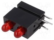 LED; in housing; 2.8mm; No.of diodes: 2; red; 20mA; 60°; 15÷30mcd MENTOR