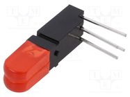 LED; in housing; No.of diodes: 2; red; 20mA; Lens: red,diffused 