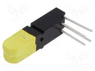 LED; in housing; No.of diodes: 2; yellow; 20mA; 100°; 25÷50mcd 