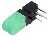 LED; in housing; No.of diodes: 2; yellow green; 20mA; 60°; λd: 573nm 