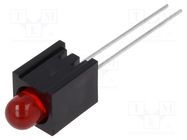 LED; in housing; 5mm; No.of diodes: 1; red; 20mA; Lens: red,diffused 