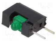 LED; in housing; 2mm; No.of diodes: 1; green; 20mA; 40°; 2.6÷10mcd MENTOR