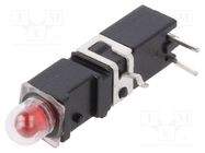 LED; in housing; 3.9mm; No.of diodes: 1; red; 20mA; 60°; 1.2÷4mcd 