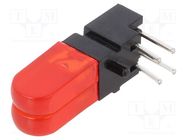 LED; in housing; No.of diodes: 2; red; 20mA; Lens: red,diffused MENTOR