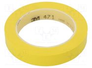 Tape: marking; yellow; L: 33m; W: 19mm; Thk: 0.13mm; 2.5N/cm; 130% 3M