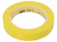 Tape: marking; yellow; L: 33m; W: 19mm; Thk: 0.13mm; 2.5N/cm; 130% 3M