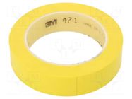 Tape: marking; yellow; L: 33m; W: 25mm; Thk: 0.13mm; 2.5N/cm; 130% 3M