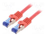 Patch cord; S/FTP; 6a; stranded; Cu; LSZH; red; 15m; 26AWG; -20÷75°C LOGILINK