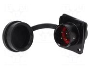 Connector: circular; socket; male; PIN: 4; IP67; SA16; 5A; 500V WEIPU