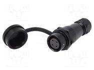 Connector: circular; plug; female; PIN: 4; IP67; SA16; 5÷8mm; 5A; 500V WEIPU