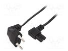 Cable; 2x0.5mm2; CEE 7/16 (C) plug angled,IEC C7 female angled GEMBIRD