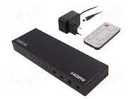 Switch; HDCP 2.2,HDMI 2.0; Input: HDMI socket x4; black LOGILINK