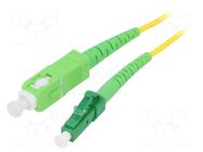 Fiber patch cord; OS2; LC/APC,SC/APC; 15m; 9/125um; LSZH; green LOGILINK