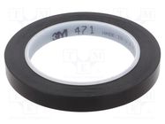 Tape: marking; black; L: 33m; W: 12mm; Thk: 0.13mm; 2.5N/cm; 130% 3M