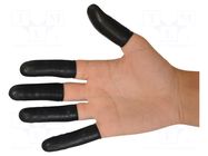 Cleanroom acces: finger cots; black; latex; S; ISO 6; ESD; 1440pcs. EUROSTAT GROUP