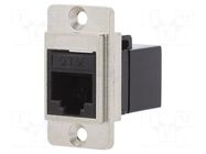 Coupler; DUALSLIM; Cat: 5e; 8p8c; RJ45 socket,both sides; 29mm CLIFF