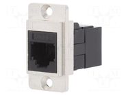 Coupler; DUALSLIM; Cat: 3; 6p4c; RJ11 socket,both sides; 29mm CLIFF