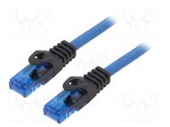 Patch cord; U/UTP; 6a; solid; Cu; blue; 7.5m; RJ45 plug,both sides LOGILINK