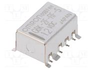 Relay: electromagnetic; DPDT; Ucoil: 12VDC; Icontacts max: 1A; SMD OMRON Electronic Components